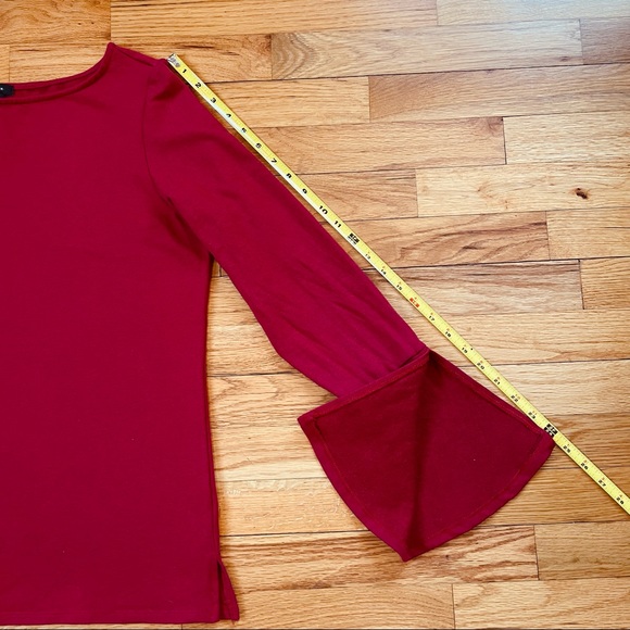 Halogen Flare Sleeve Bateau Tee Sz XL Red Chili Good Preowned Condition - Picture 5 of 7